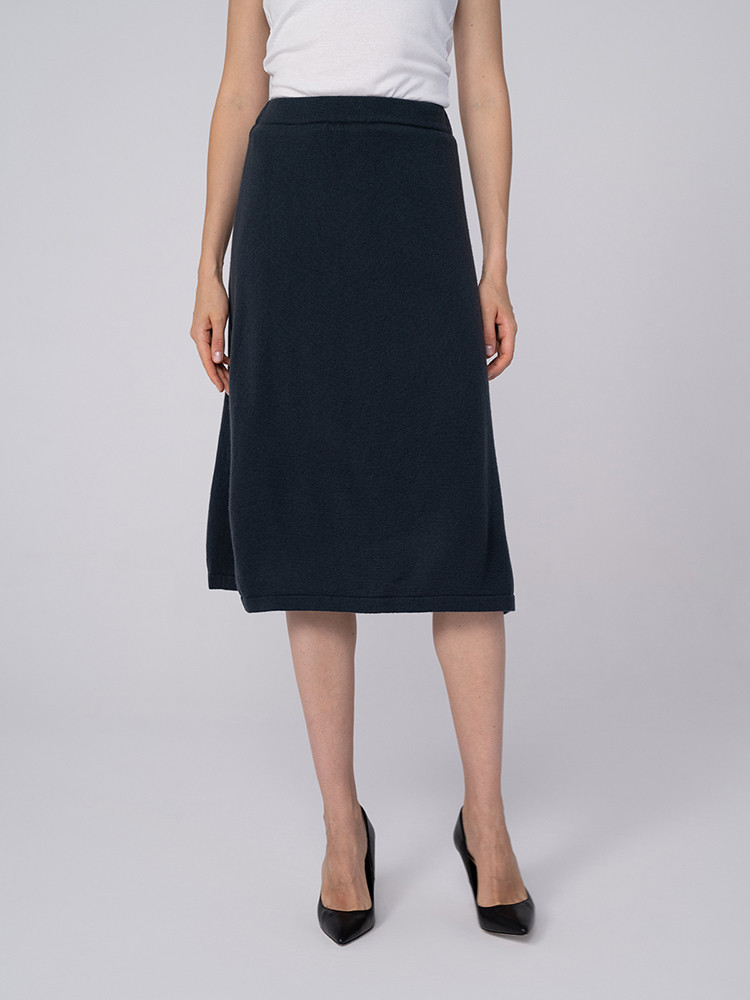 Navy cashmere skirt