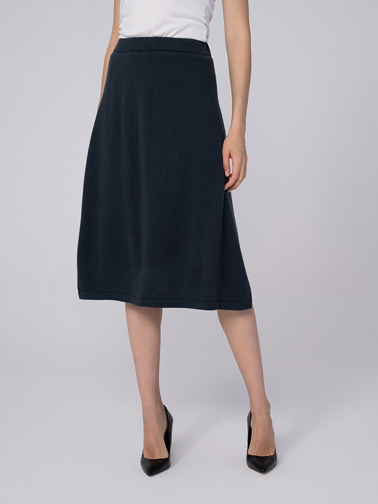 Navy cashmere skirt