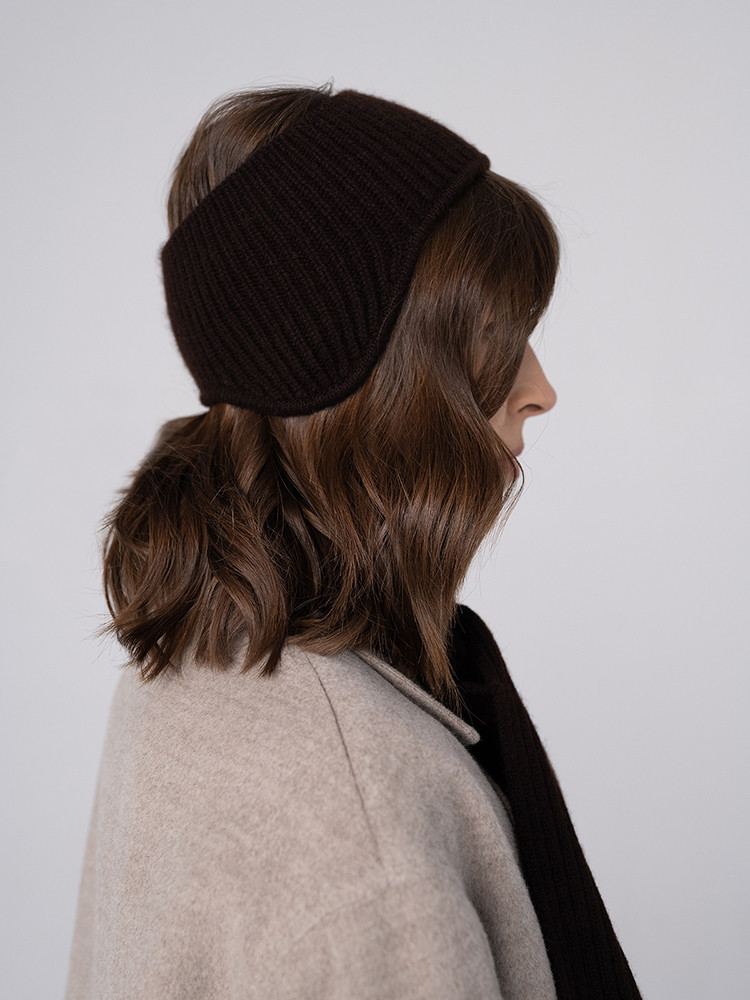 Ribbed cashmere headband