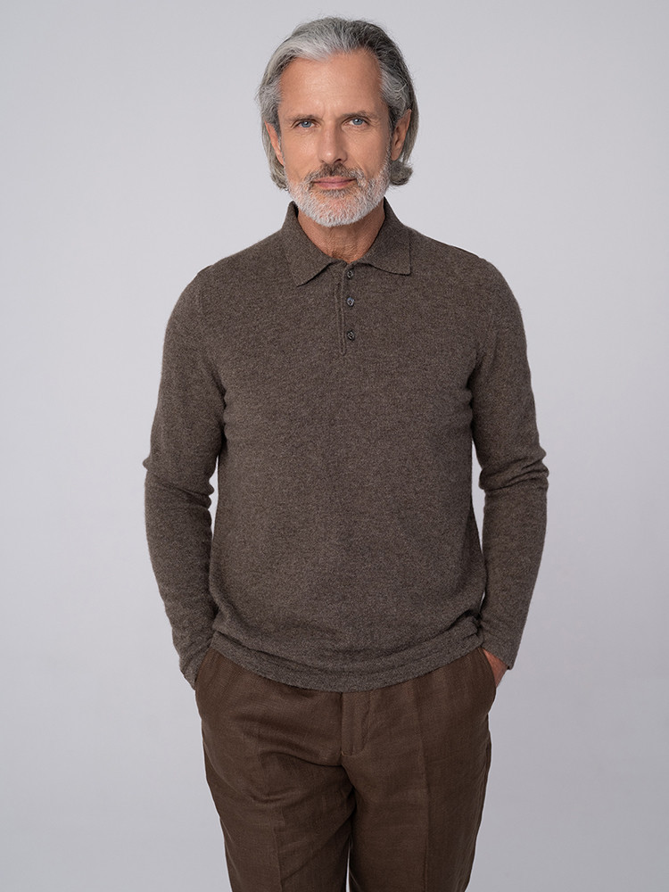 Yak wool polo sweater