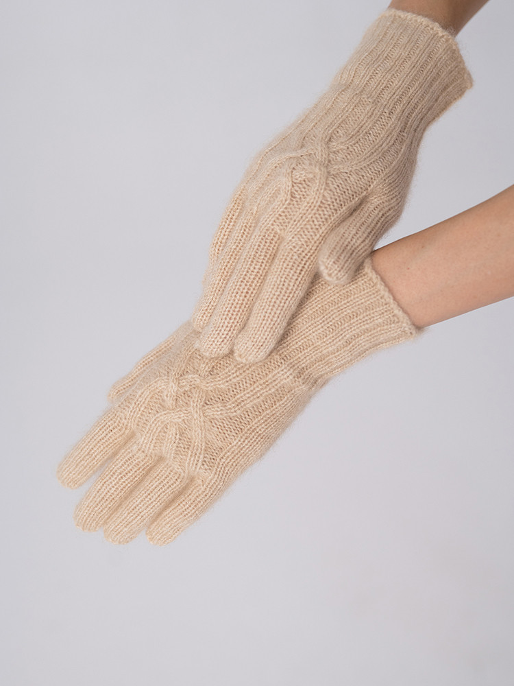 Textured cashmere gloves