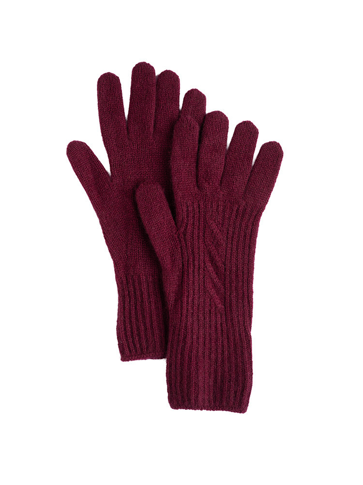 Ribbed cashmere gloves S-M
