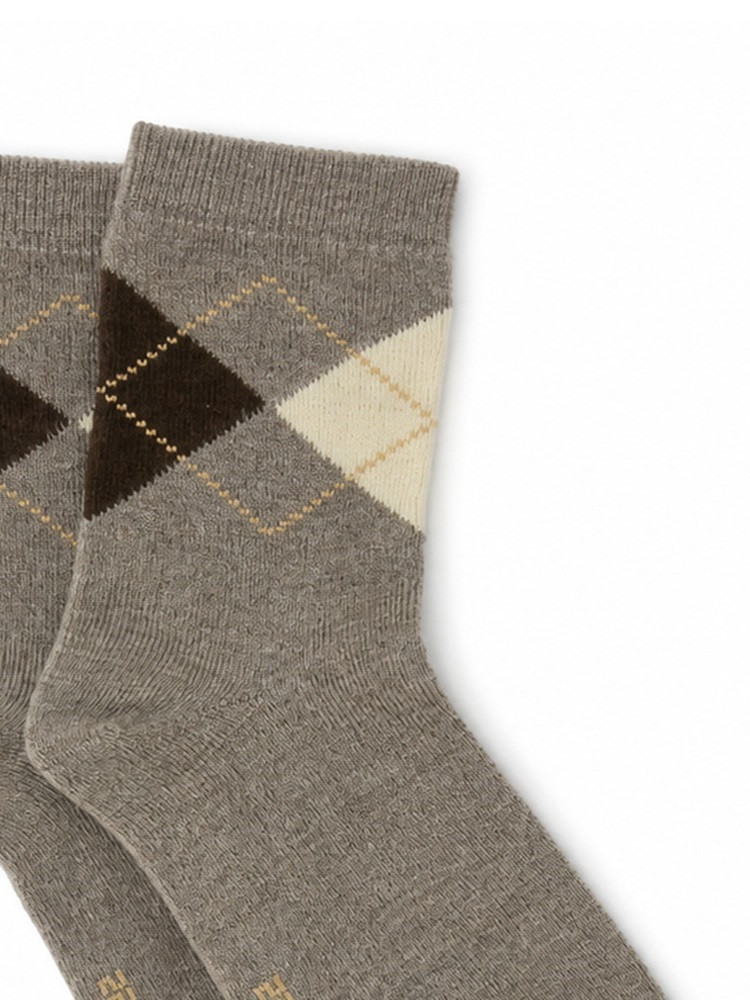 Lightweight patterned sheep wool socks