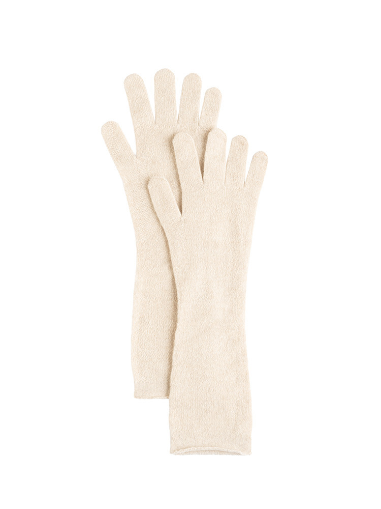 Cashmere gloves with long cuffs