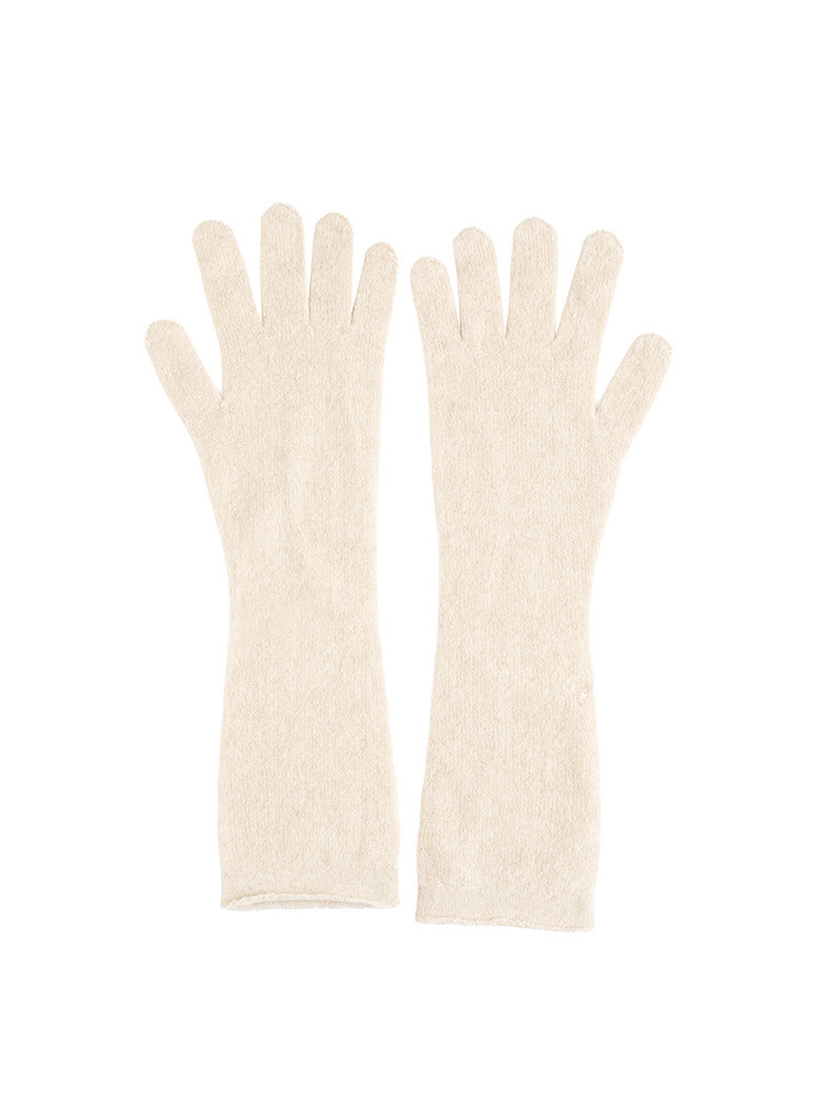 Cashmere gloves with long cuffs