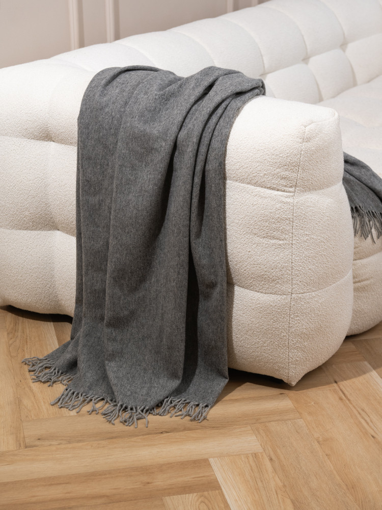 100% Graphite sheep wool blanket