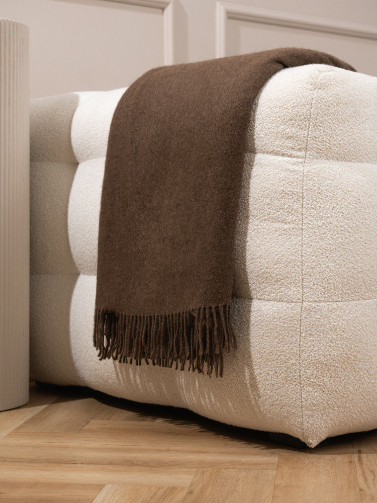Yak wool blanket 100% dark brown