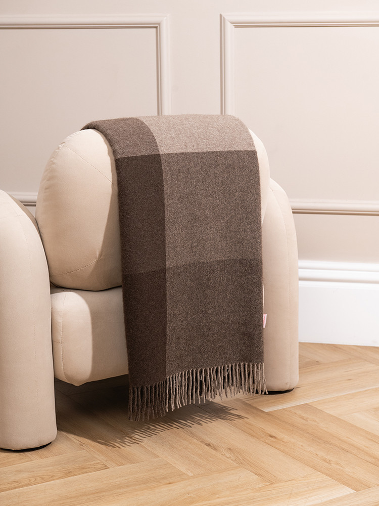 Large-check yak wool blanket