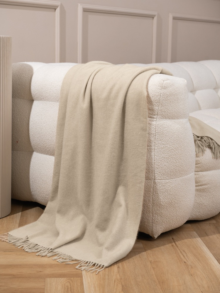 Cashmere plain blanket
