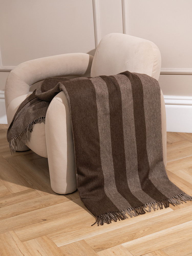 100% Brown sheep wool blanket