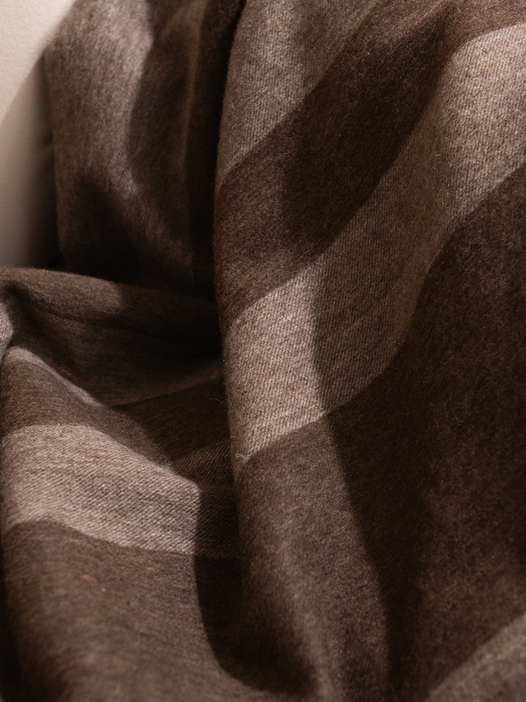 100% Brown sheep wool blanket